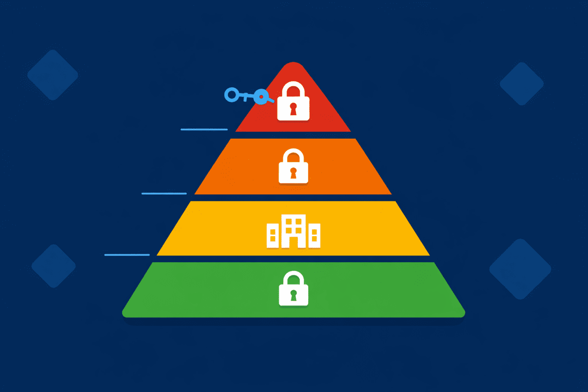 Four-level data classification framework showing Public Internal Confidential and Highly Confidential sensitivity levels for Australian businesses